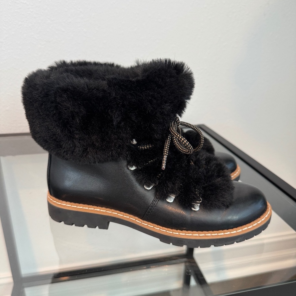 INC International Concepts Pravale Faux Fur Lace Up Winter Boots Size 8 NWOB